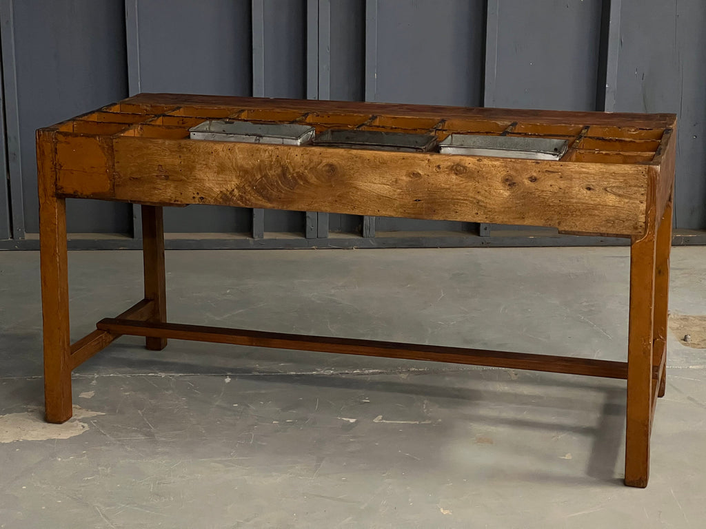 Antique General Store Display Table, Hardware Store Mercantile Table, Primitive Wood Console, Antique Industrial Table