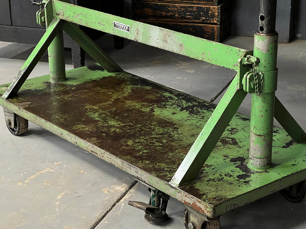 Large Antique Workbench Table, Adjustable Steel Workbench, Machinist Workbench, Antique Industrial Table, Standing Desk