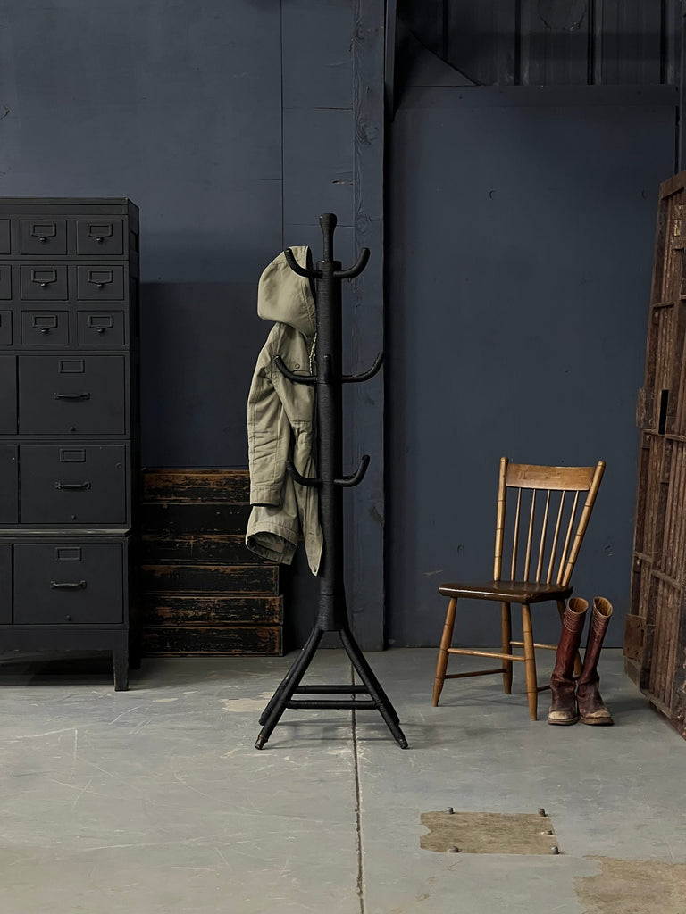 Antique Garment Rack, Black Coat Rack, Stand Alone Clothing Rack, Antique Hat Rack Coat Hanger, Entryway Decor