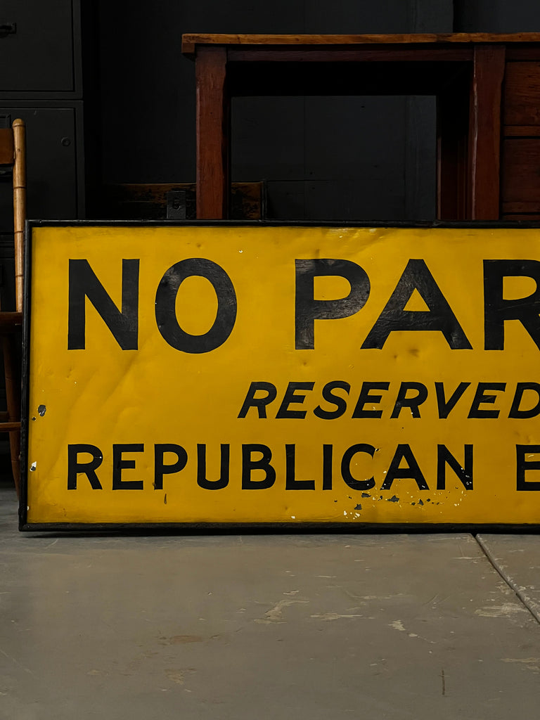 Large No Parking Sign, Reserved For Republican Employees, Hand Painted Vintage Political Sign, Republican Sign