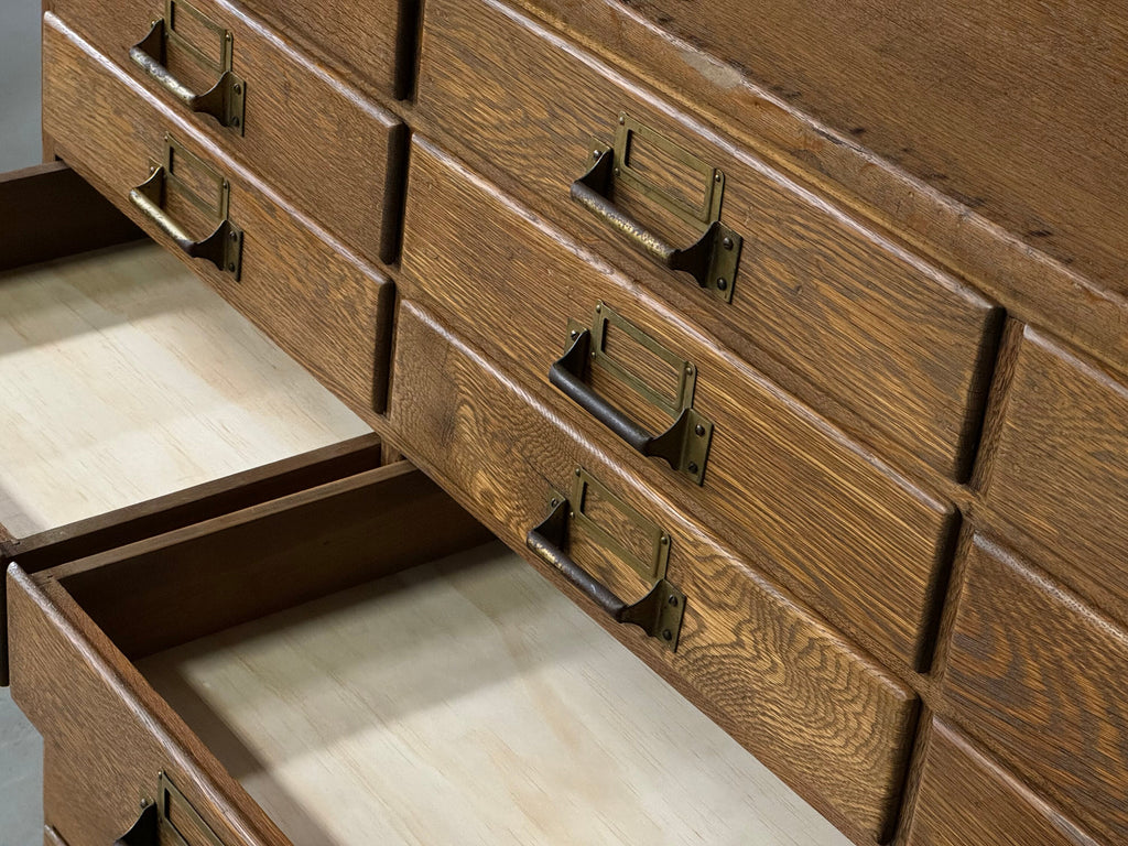 Large Antique Print Cabinet, Blueprint Cabinet, Flat File Cabinet, Antique Map Cabinet, Wood Multi Drawer Unit, General Store Cabinet