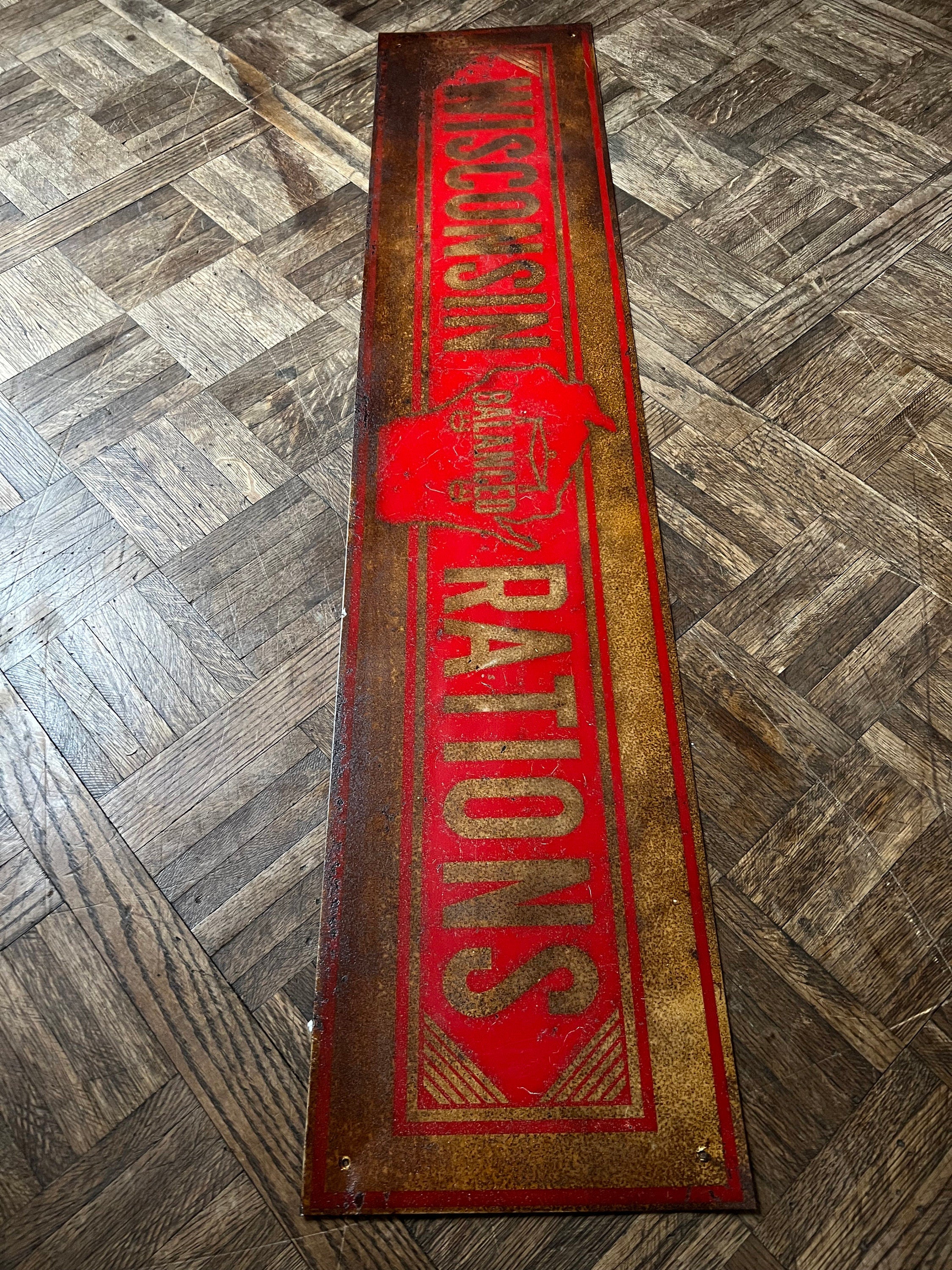 RESERVED - Vintage Wisconsin Rations Sign, Wisconsin State Sign, Wisco ...