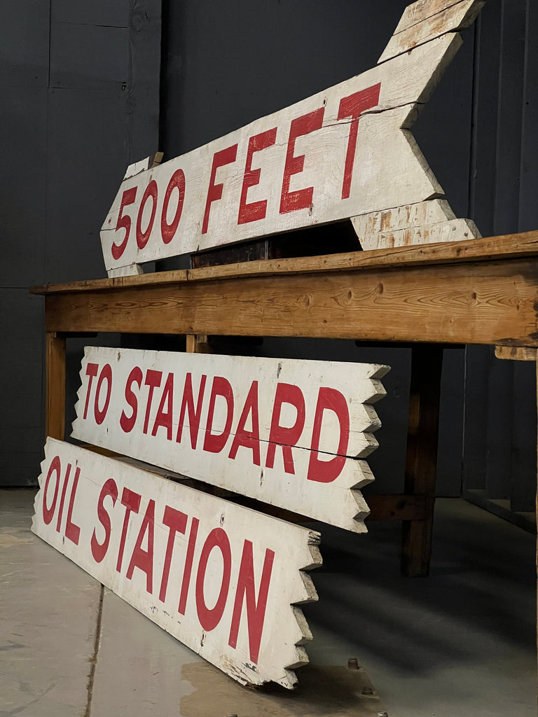 Hand Painted Service Station Sign, Standard Oil Road Sign, Wood Automotive Sign, Wood Gas Station Sign, Trade Sign, Garage Sign