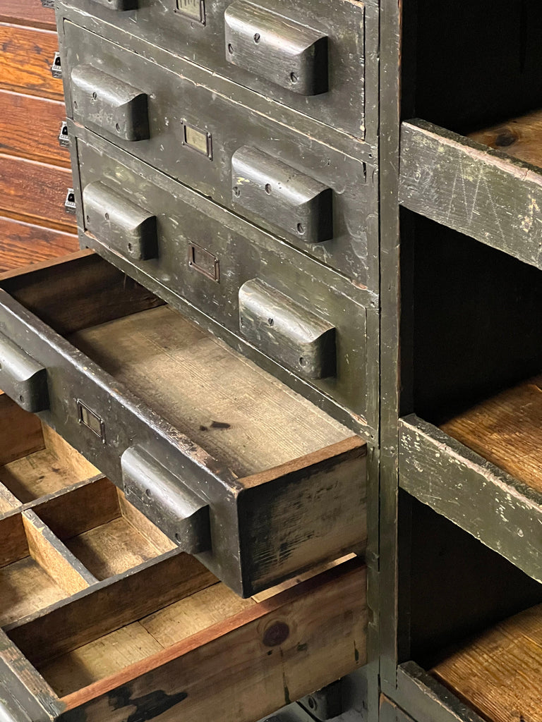 Primitive Wood Drawer Cabinet