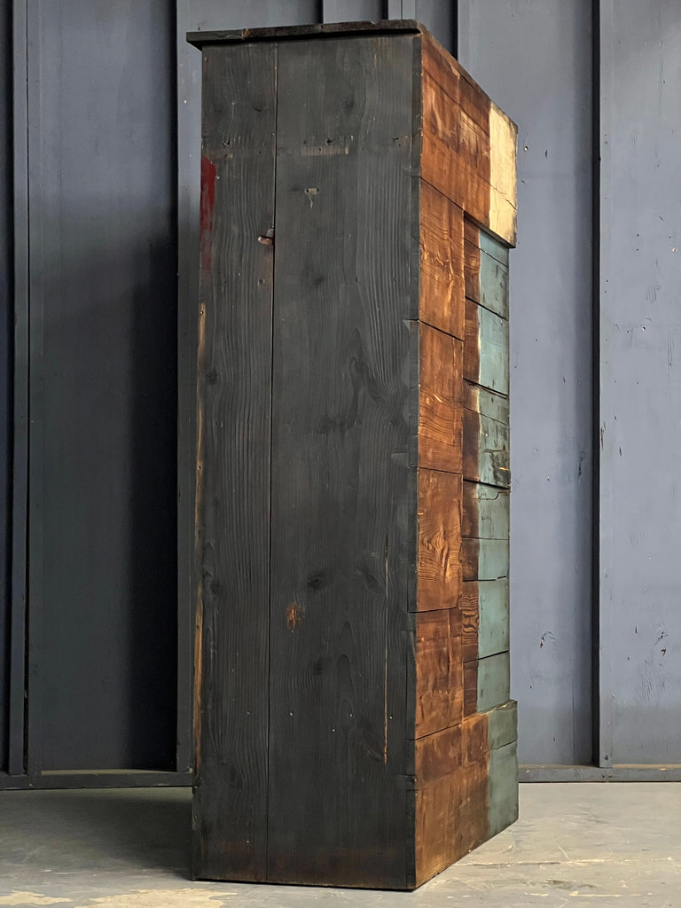 Primitive Wood Drawer Cabinet