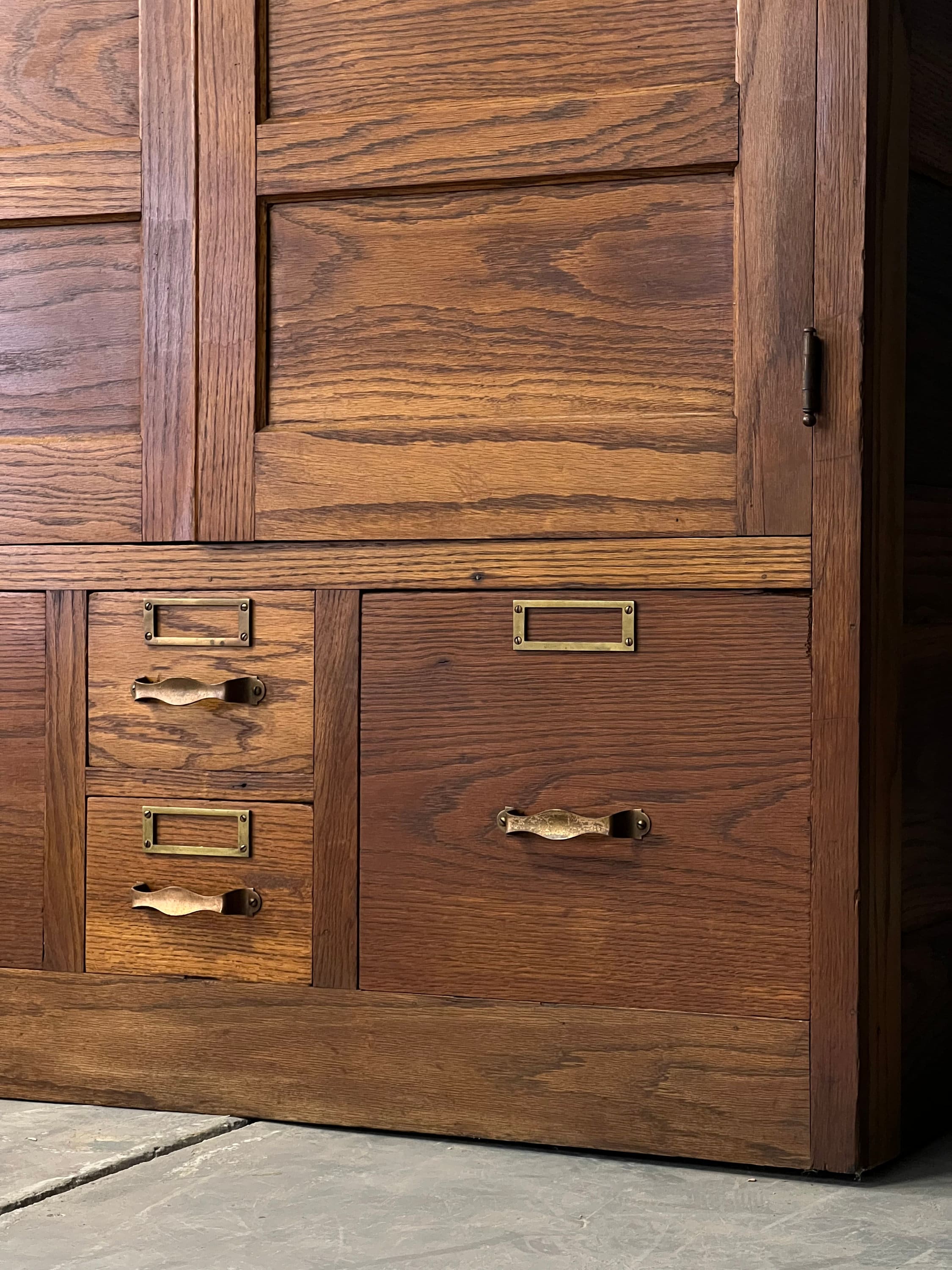 Large Antique Wood File Cabinet, Oak Flat File, Large Multi Drawer