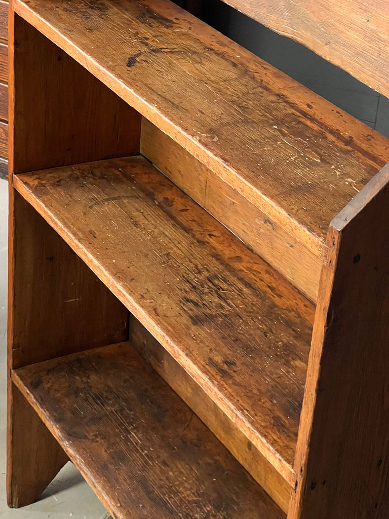 Primitive Bookshelf, Handmade Antique Wood Shelving Unit, Farmhouse Shelf, Primitive Bookshelf