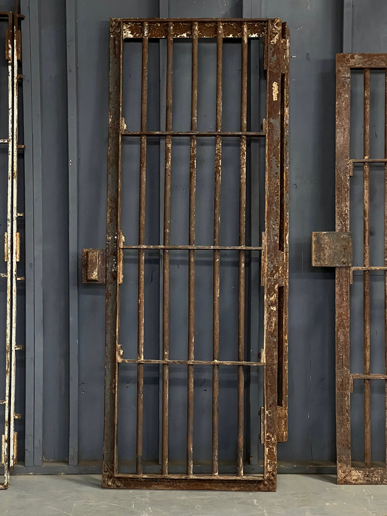 Antique Prison Cell Door, Antique Jail Door, Iron Gates, Industrial Wall Decor, Metal Garden Decor Gate, Sliding Door