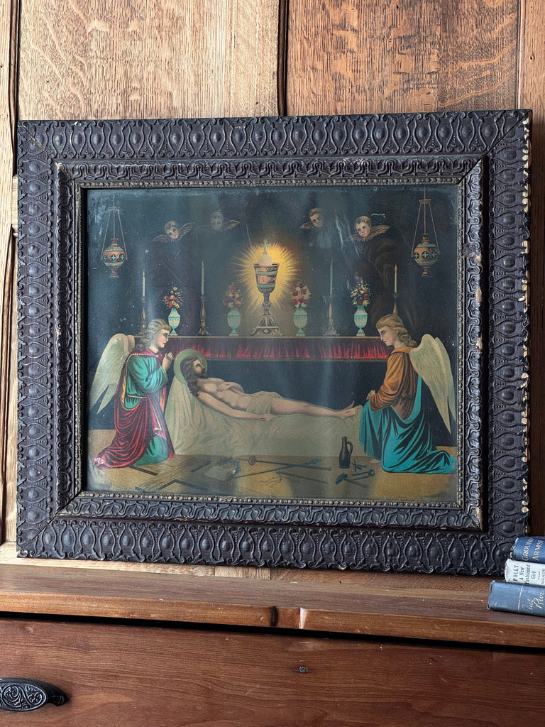 Antique Holy Grave of Christ Framed Print, Jesus Framed Art, Religious Print, Jesus Print, Religious Decor
