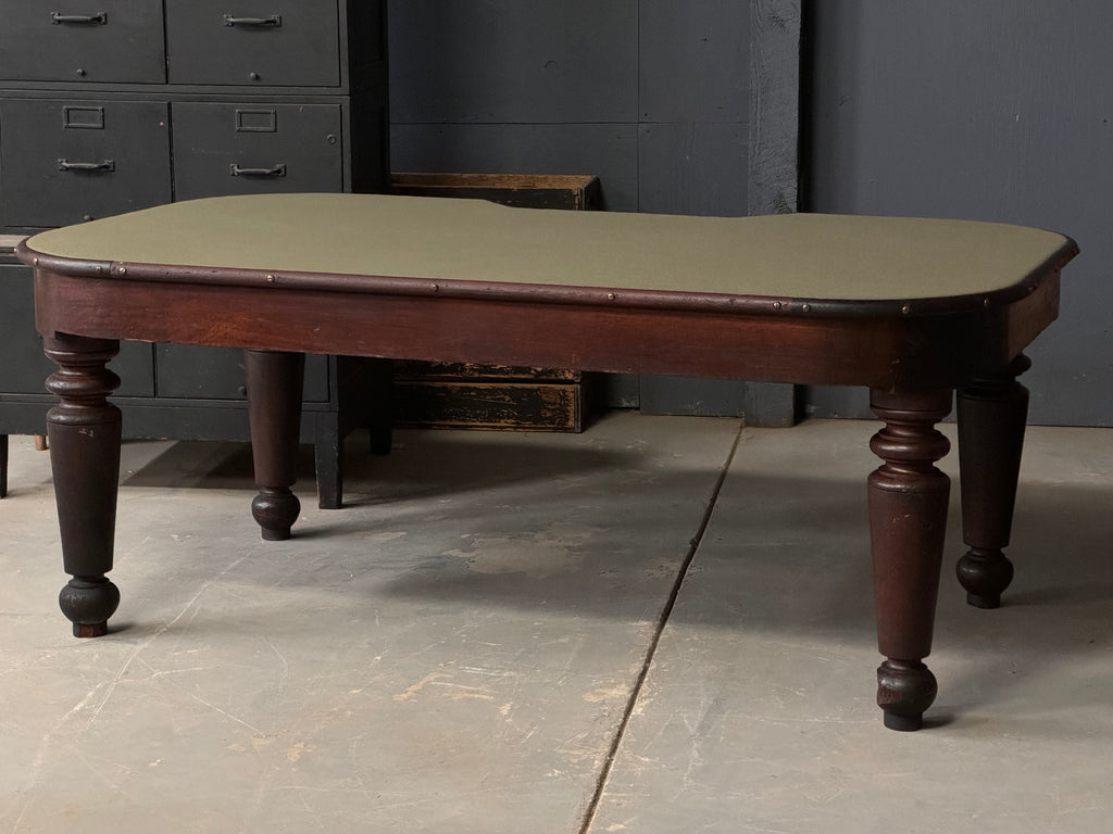 Antique Poker Table, Antique Gaming Table, Antique Wood Desk With Drawers, Antique Felt Top Table