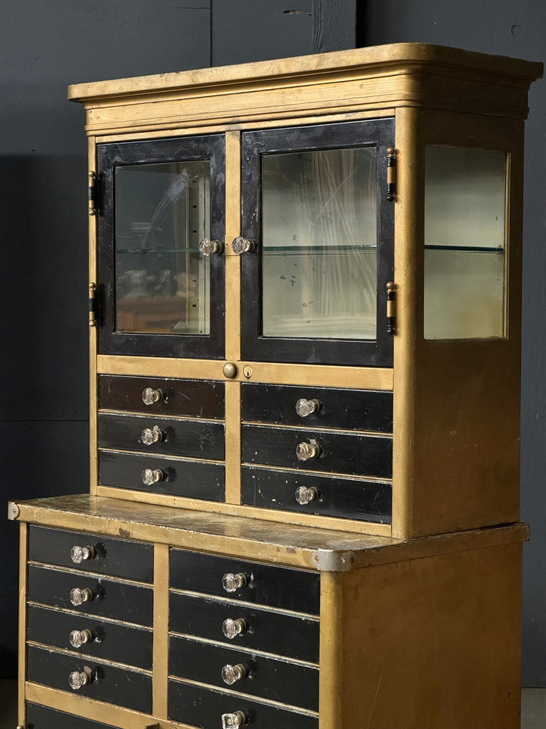 Antique Medical Cabinet, Dental Cabinet, Industrial Cabinet, Metal and Glass Cabinet, Antique Display Cabinet