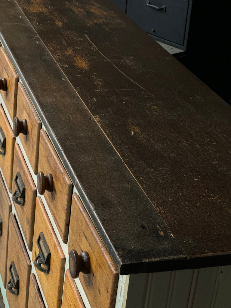 Large Antique Apothecary Cabinet, Antique Wood Drawer Unit, Hardware Store Cabinet, Multi Drawer Farmhouse Cabinet, Haberdashery