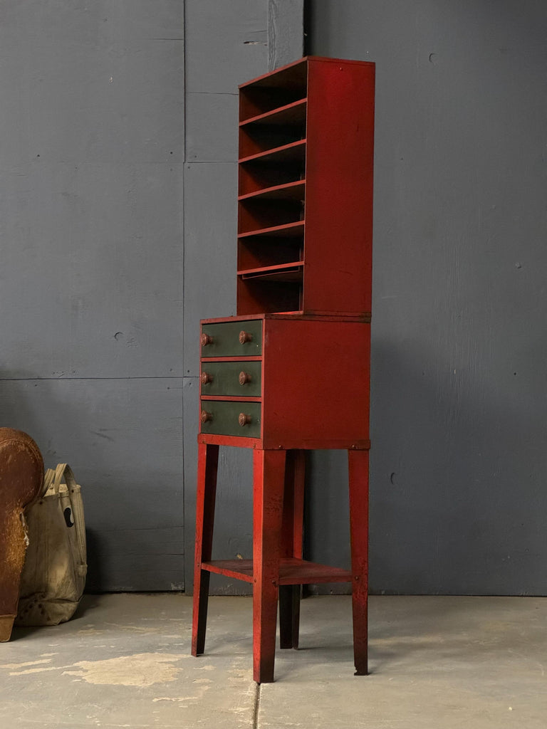 Vintage Parts Cabinet, Machinist Cabinet, Tool Chest, Small Metal Shelving Unit, Industrial Shelving, Display Shelf