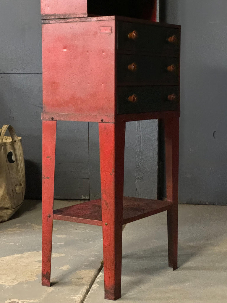 Vintage Parts Cabinet, Machinist Cabinet, Tool Chest, Small Metal Shelving Unit, Industrial Shelving, Display Shelf