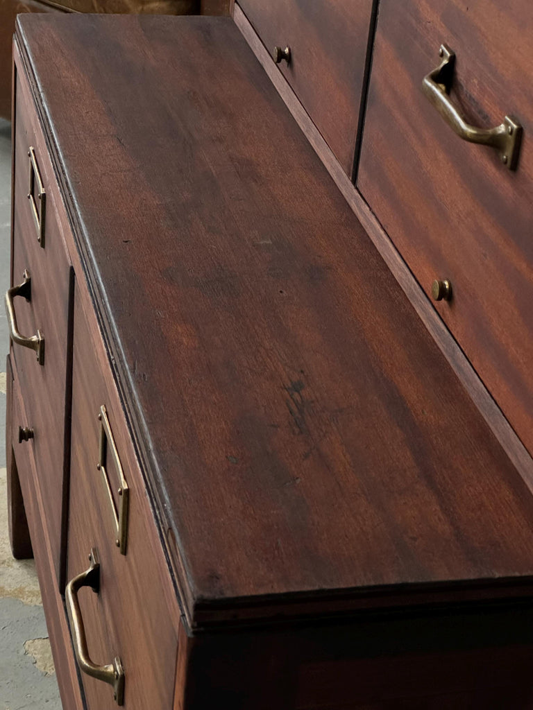 Antique Wood File Cabinet, Stacking Card Catalog, Card File Cabinet, Step Back Wood File Cabinet, Multi Drawer Unit