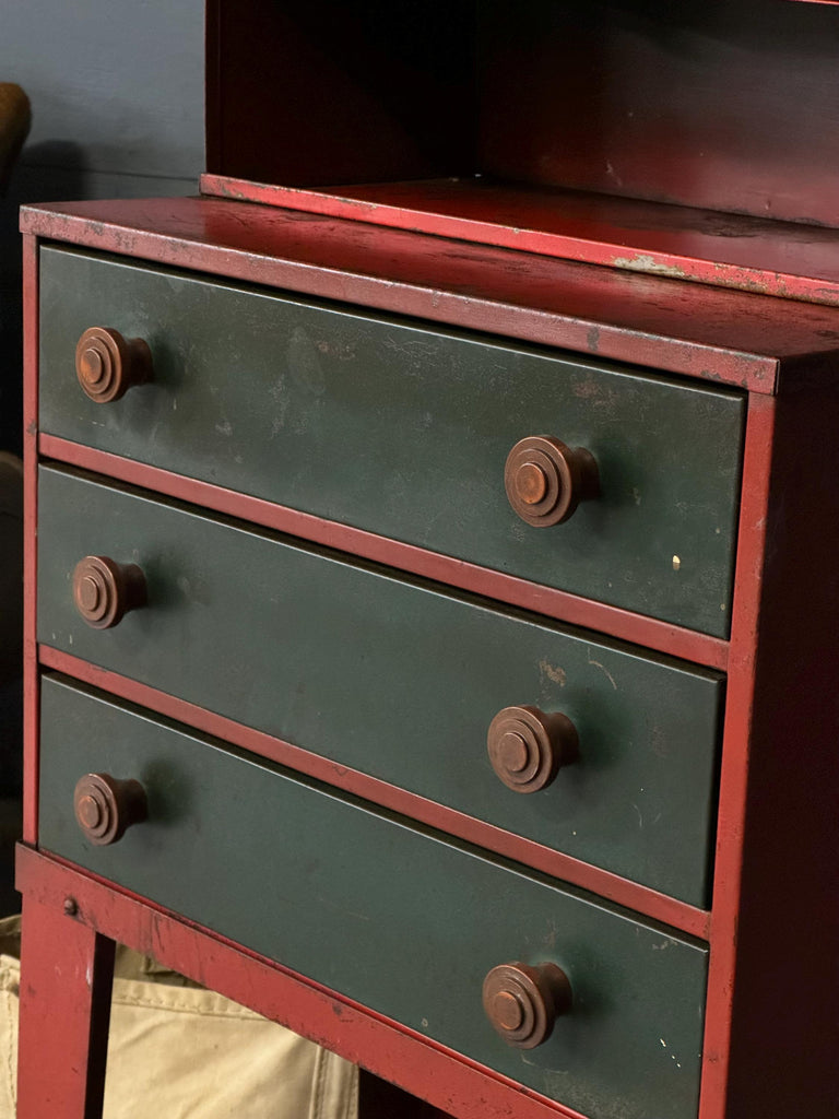 Vintage Parts Cabinet, Machinist Cabinet, Tool Chest, Small Metal Shelving Unit, Industrial Shelving, Display Shelf