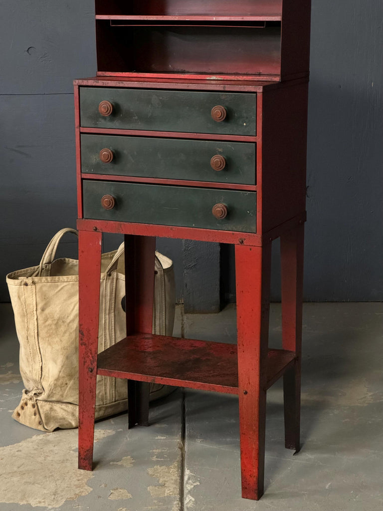 Vintage Parts Cabinet, Machinist Cabinet, Tool Chest, Small Metal Shelving Unit, Industrial Shelving, Display Shelf