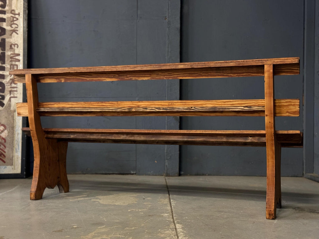 Antique Primitive Bench, Simple Pine Farmhouse Bench, Entryway Bench, Narrow Wooden Bench, Rustic Bench