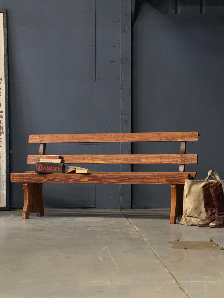 Antique Primitive Bench, Simple Pine Farmhouse Bench, Entryway Bench, Narrow Wooden Bench, Rustic Bench