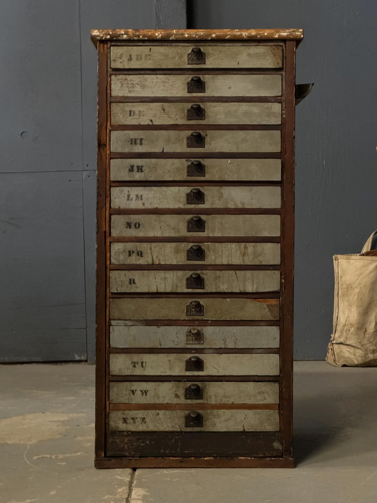 Small Antique Drawer Cabinet, General Store Cabinet, Printers Cabinet, Farmhouse Cabinet, Primitive Drawer Unit, Rustic Storage, Apothecary