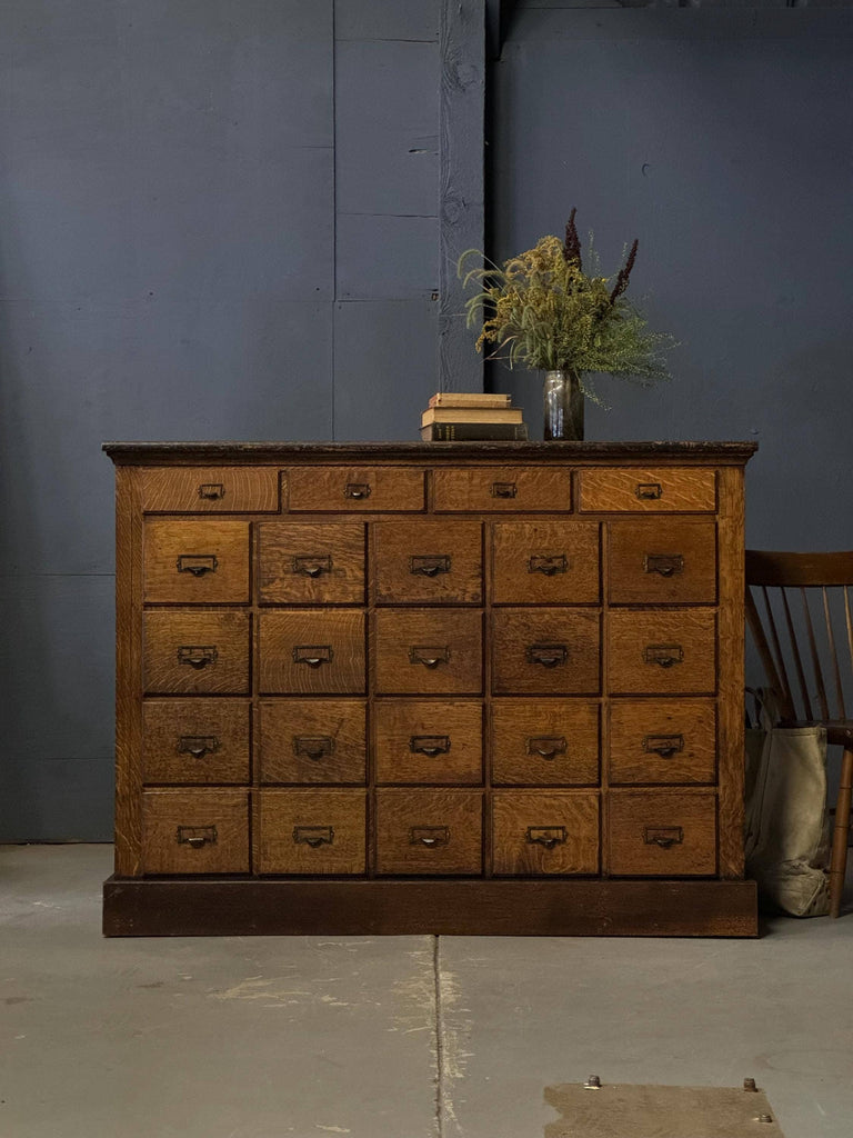 Antique Oak File Cabinet, Antique Apothecary Cabinet, Parts Cabinet, Multi Drawer Cabinet, Entryway Furniture