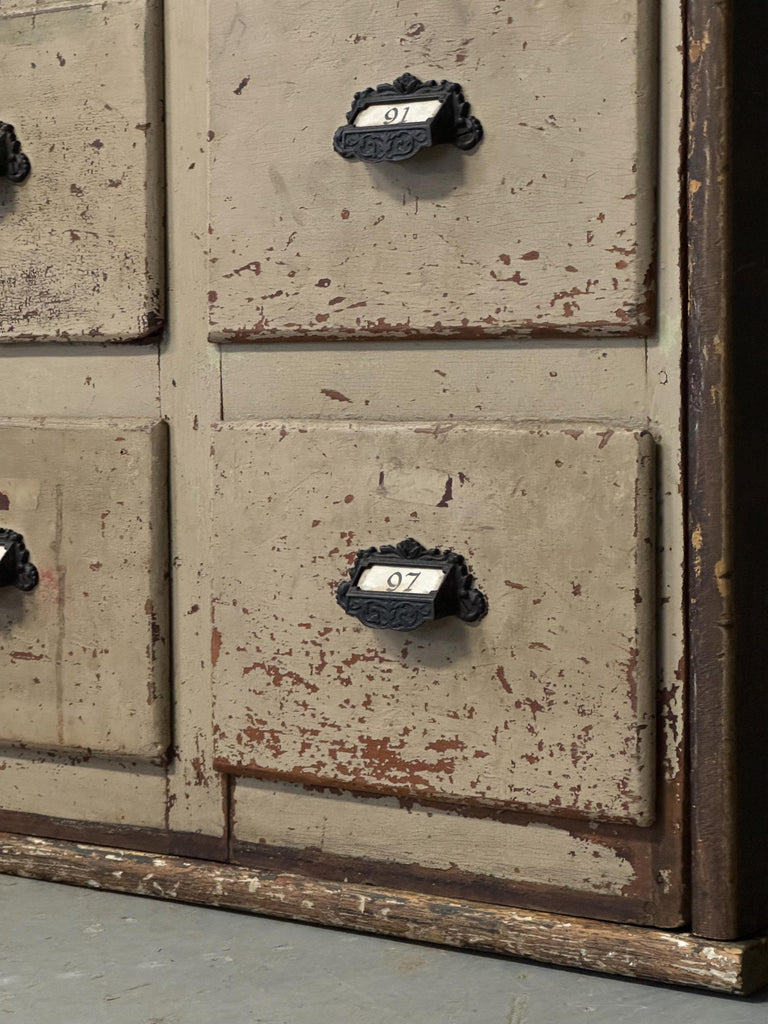 Large Apothecary Cabinet, Antique Wood Drawer Unit, Hardware Store Cabinet, Multi Drawer Cabinet, Primitive Farmhouse Cabinet, Haberdashery