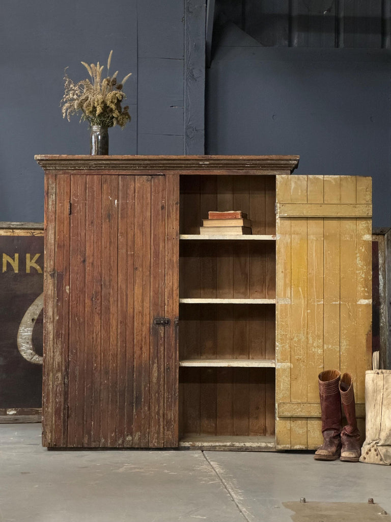 Antique Farmhouse Cabinet, Primitive Cabinet, Chippy Kitchen Storage Cabinet, Antique Entryway Cabinet