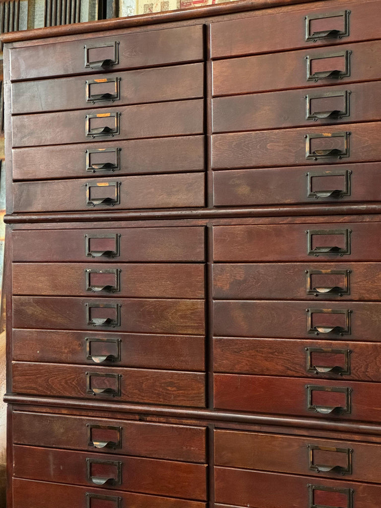 Antique Wood File Cabinet, Stacking Card Catalog, Vintage Drawer Unit, Apothecary Cabinet, Entryway Cabinet, Industrial Office