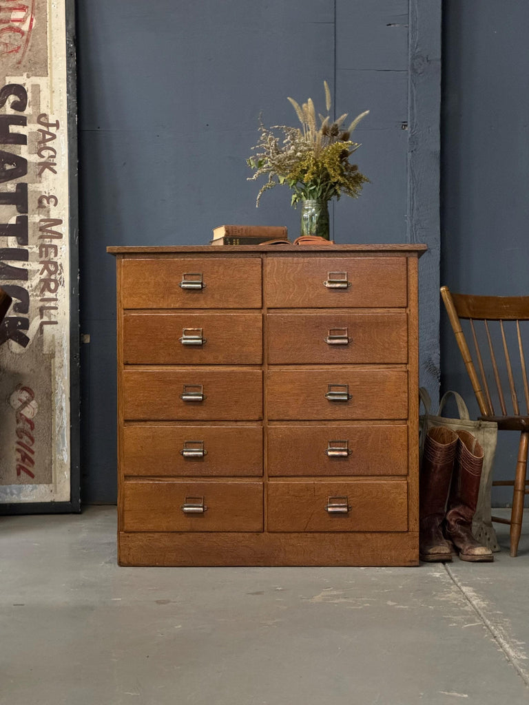 Antique Apothecary Cabinet, Oak File Cabinet, Parts Cabinet, Multi Drawer Cabinet, Entryway Furniture, Wood Drawer Unit