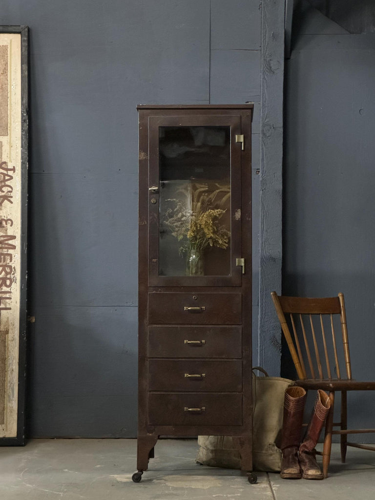 Antique Medical Cabinet, Industrial Medical Cabinet, White Kraft Betz Co Steel Furniture, Metal And Glass Cabinet, Faux Wood Cabinet