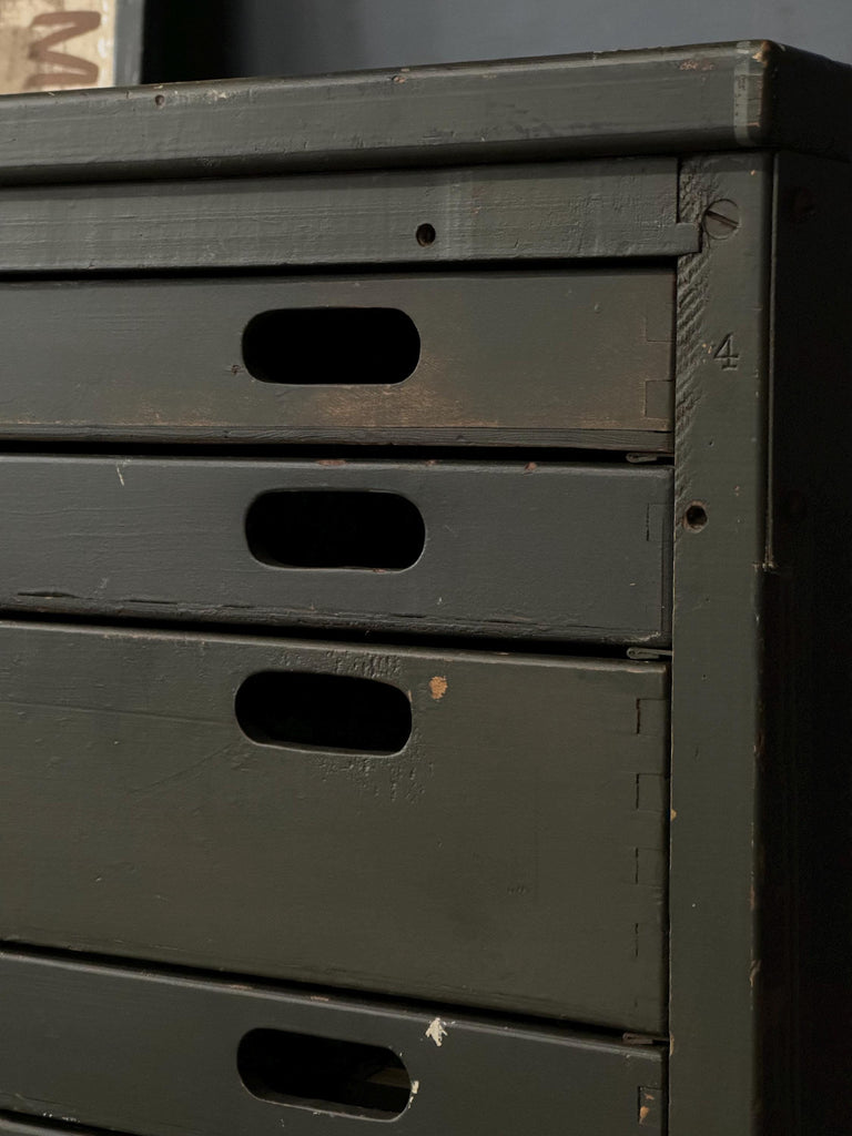 Large Antique Tool Chest, Machinist Toolbox With Removable Trays, Drawer Cabinet, Wood Toolbox, Wooden Tool Chest, Wood Tool Cabinet