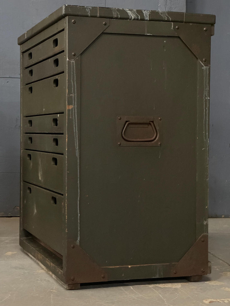 Large Antique Tool Chest, Machinist Toolbox With Removable Trays, Drawer Cabinet, Wood Toolbox, Wooden Tool Chest, Wood Tool Cabinet