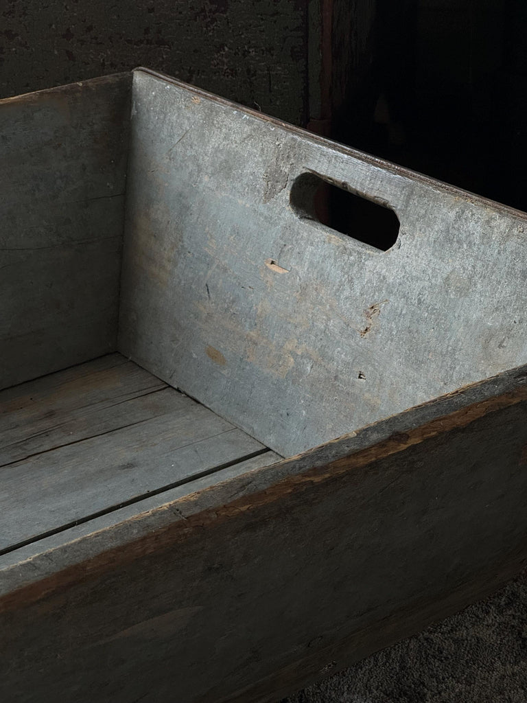 LARGE Antique Industrial Parts Bin, Large Wood Crate, Industrial Storage Decor, Wood Basket