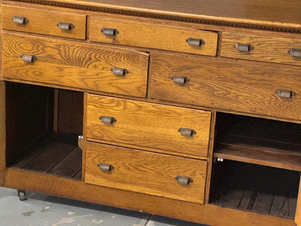 Antique Oak Apothecary Cabinet, Large Drawer Cabinet, General Store Cabinet, Wood Drawer Unit