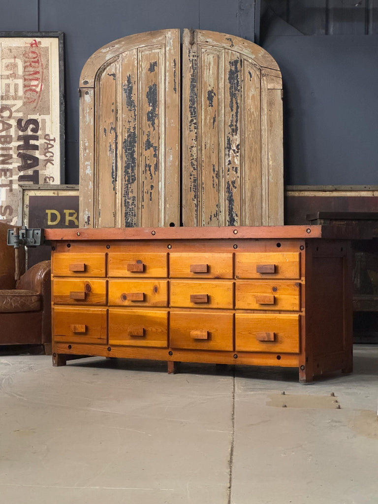 Antique Workbench With Drawers, Workbench Table, Industrial Workbench With Vise, Woodworking Table