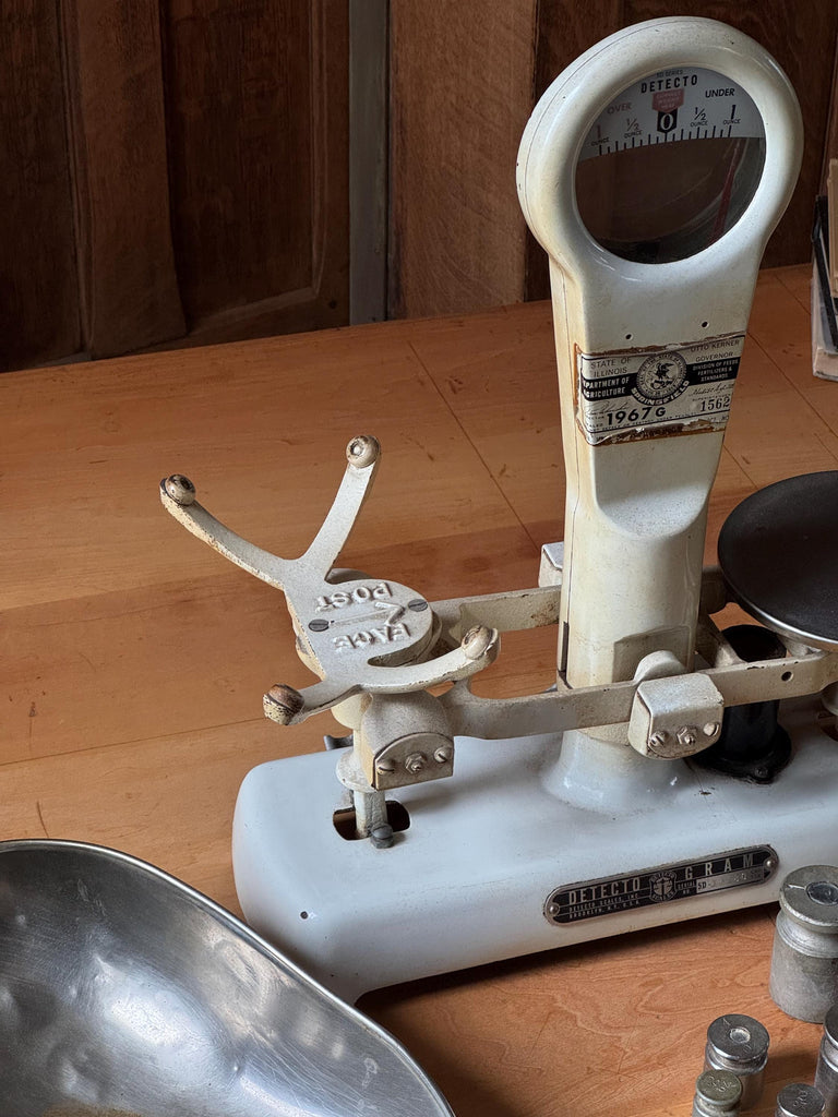 Antique Detecto Gram Scale, 3 lb Balance Scale With Weights, Pharmacy Scale, Apothecary Scale, Industrial Kitchen Decor