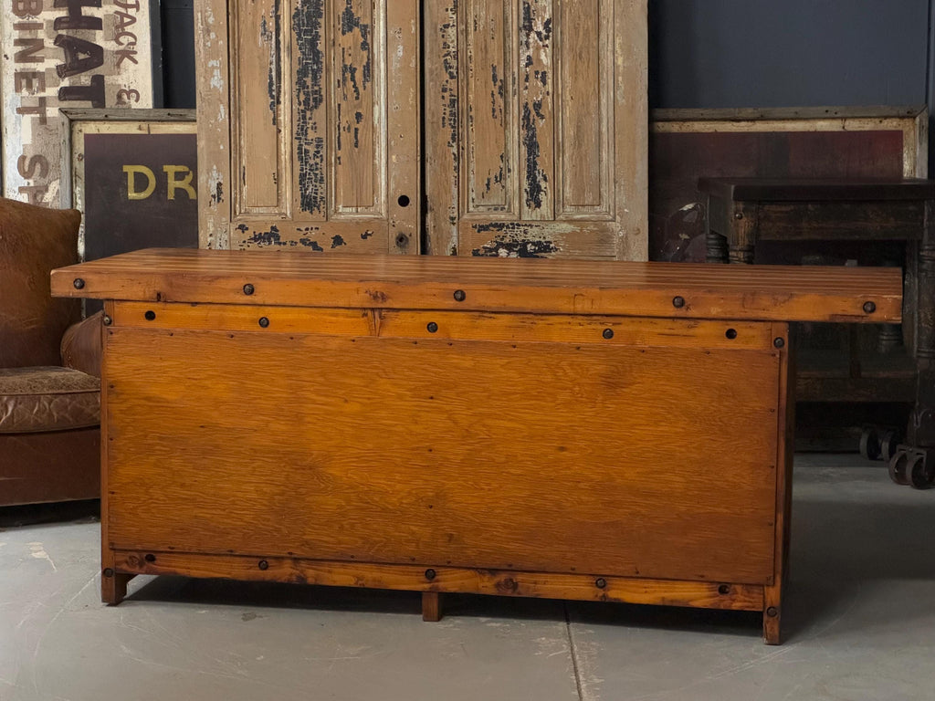 Antique Workbench With Drawers, Workbench Table, Industrial Workbench With Vise, Woodworking Table