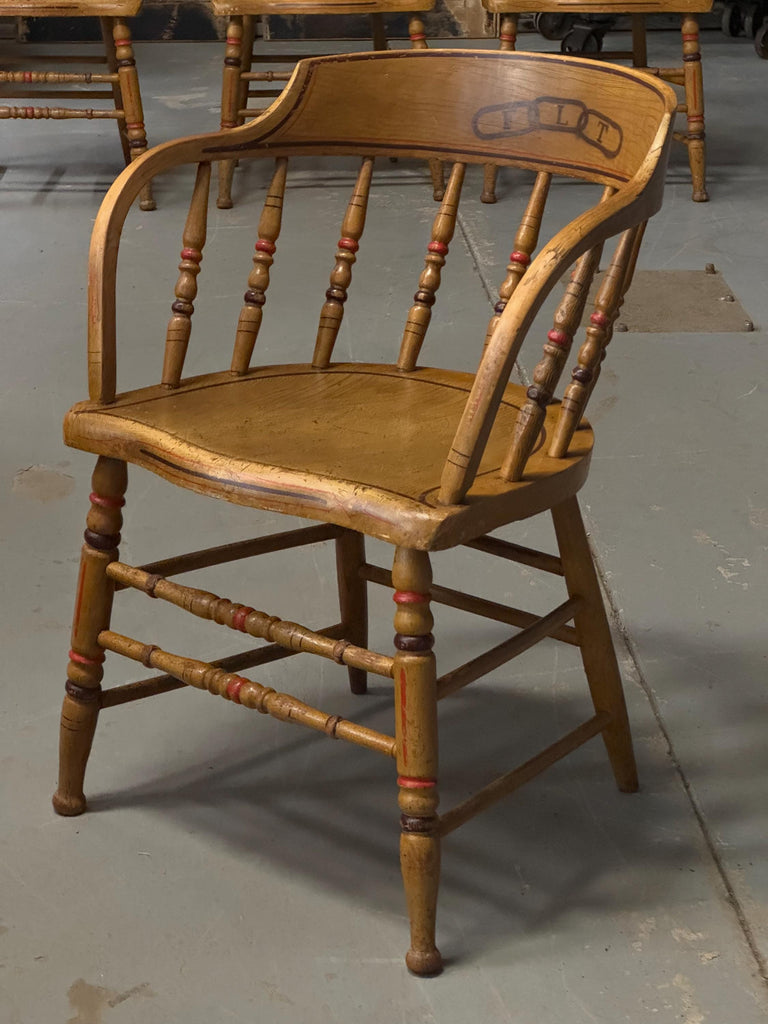 Antique Tavern Chairs, Set of 4 Chairs, Odd Fellows Lodge Chairs, Dining Chair Set, Antique Barrel Chairs, Primitive Chairs Set