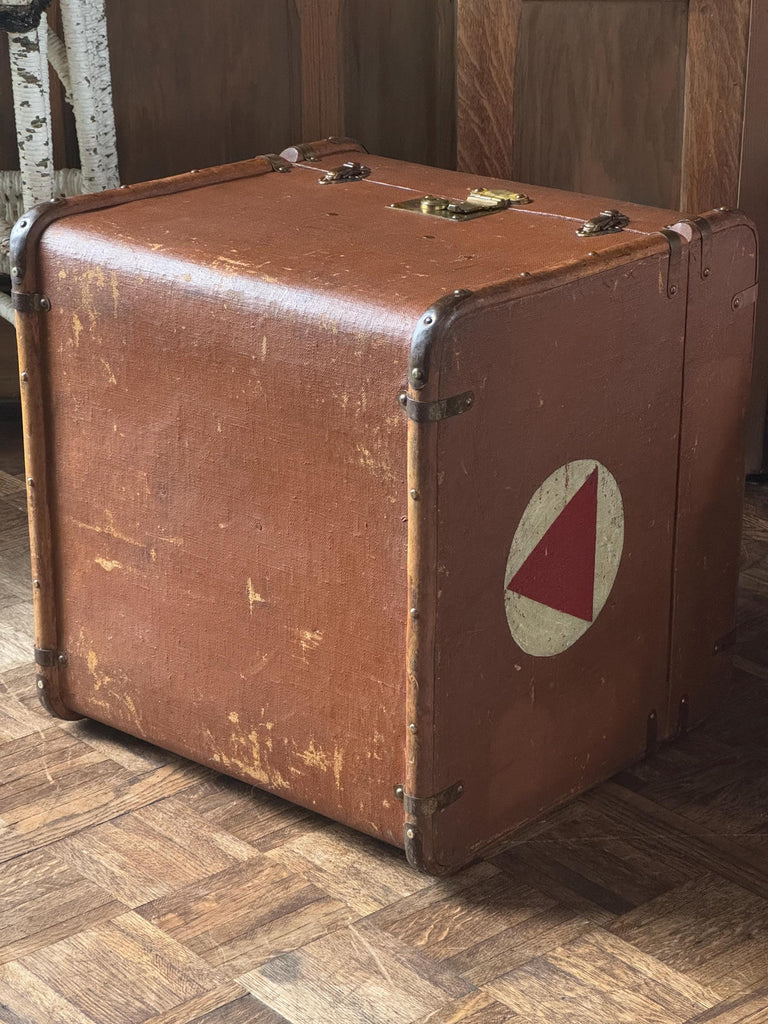 Antique Trunk, Square Trunk, Immigrant Trunk, Steamer Trunk, Stagecoach Trunk, Trunk Storage, Trunk Table