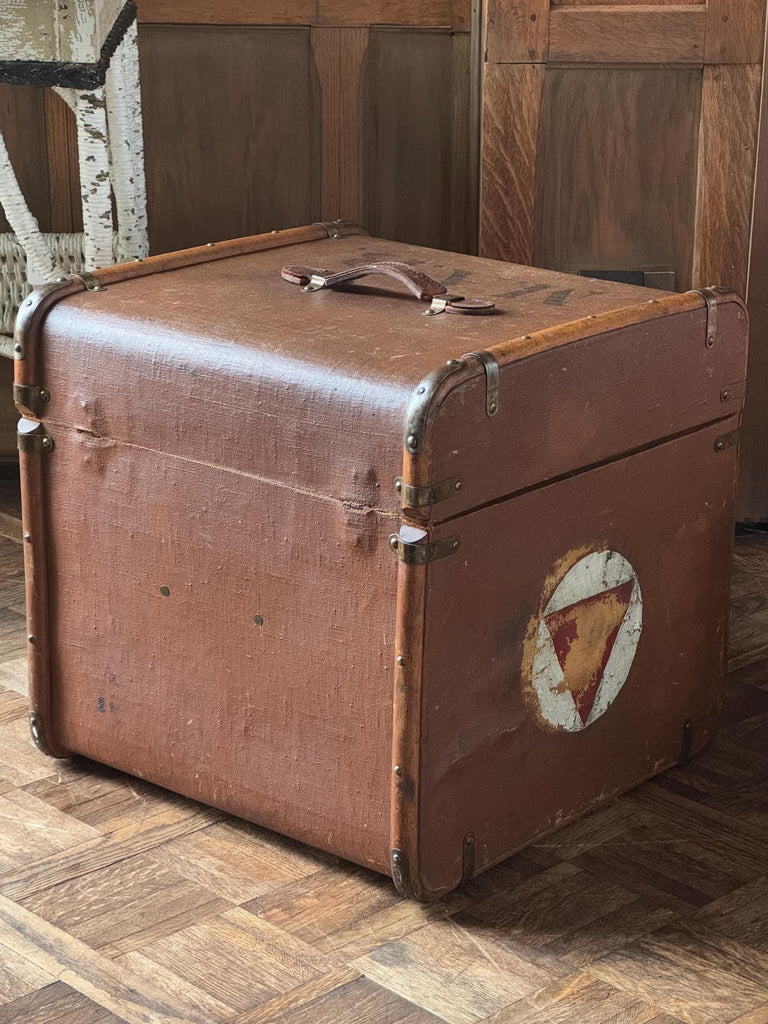 Antique Trunk, Square Trunk, Immigrant Trunk, Steamer Trunk, Stagecoach Trunk, Trunk Storage, Trunk Table