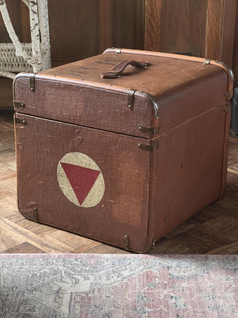 Antique Trunk, Square Trunk, Immigrant Trunk, Steamer Trunk, Stagecoach Trunk, Trunk Storage, Trunk Table