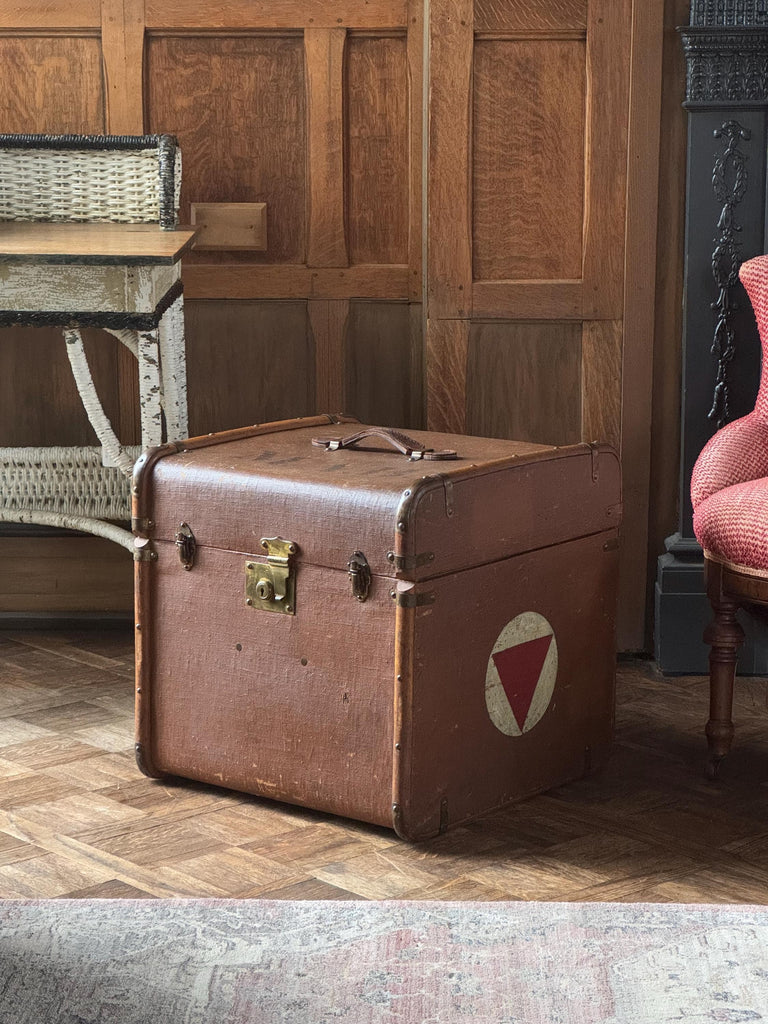 Antique Trunk, Square Trunk, Immigrant Trunk, Steamer Trunk, Stagecoach Trunk, Trunk Storage, Trunk Table