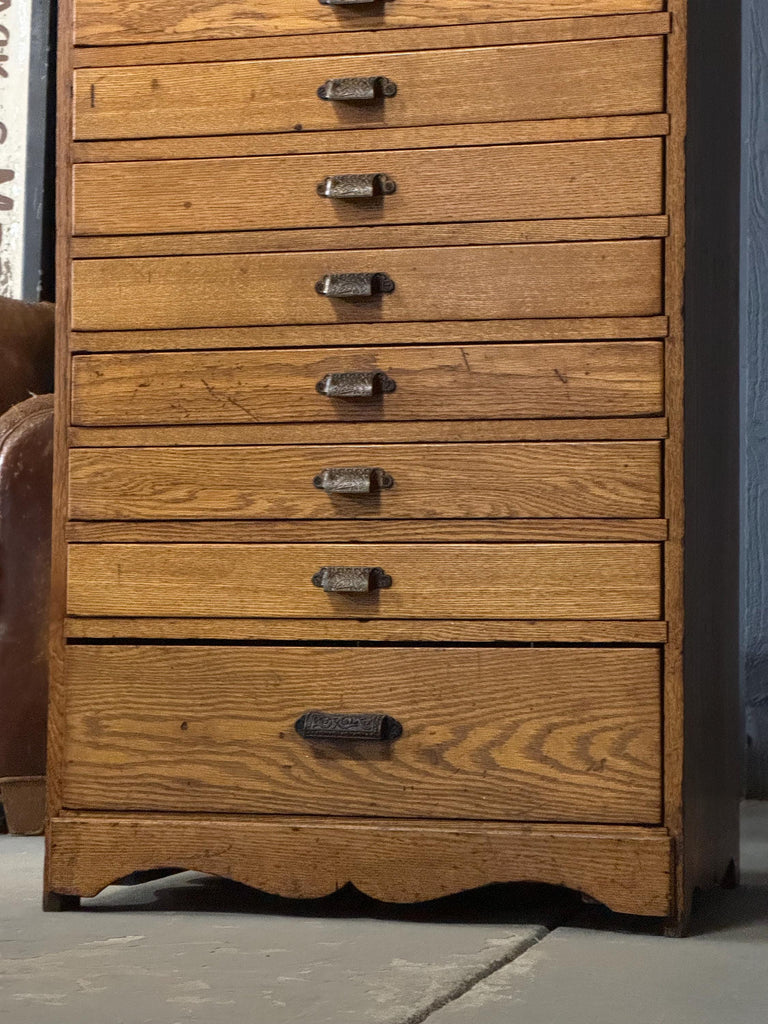 Antique Wood Drawer Unit, Printers Cabinet, Small Apothecary Cabinet, File Cabinet, General Store Drawer Cabinet