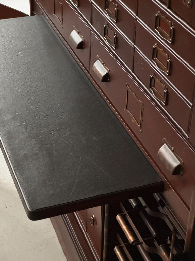 LARGE Antique Courthouse File Cabinet, Metal File Cabinet, Flat File Cabinet, Industrial File Cabinet, Card File Cabinet