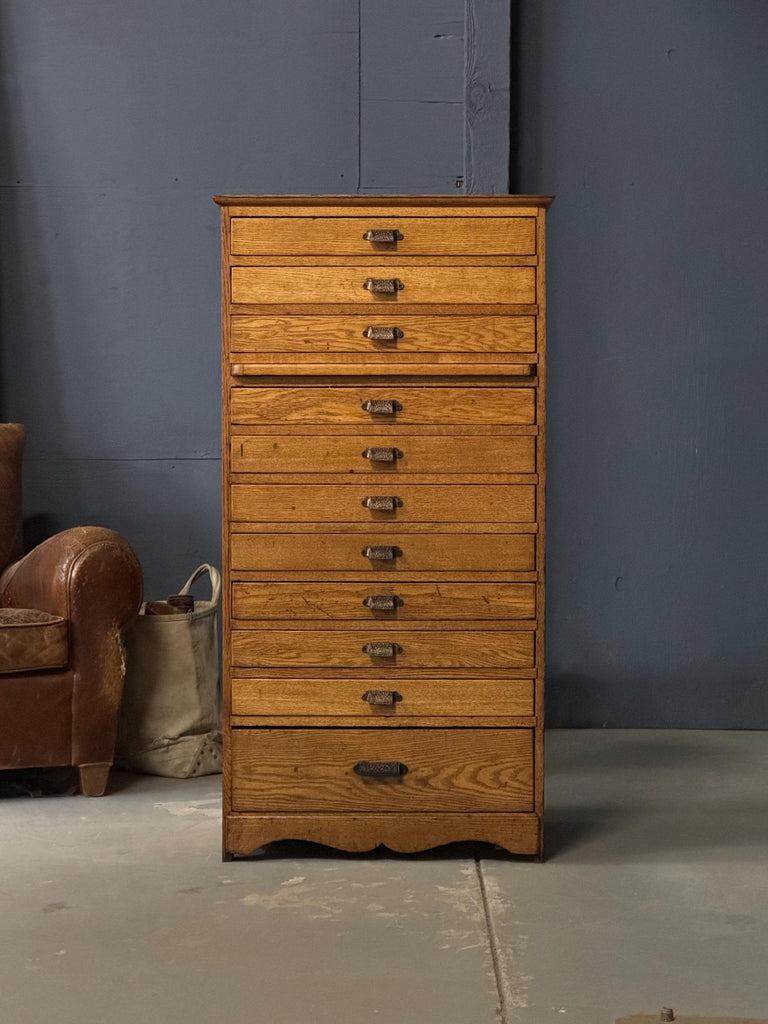 Antique Wood Drawer Unit, Printers Cabinet, Small Apothecary Cabinet, File Cabinet, General Store Drawer Cabinet