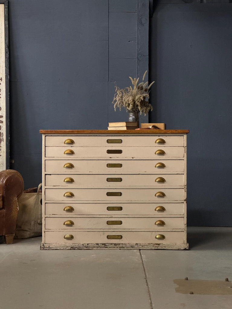 Antique Map Cabinet, Printers Cabinet, Large Drawer Unit, Blueprint Flat File Cabinet, Industrial Storage, Art Storage, Antique Wood Dresser