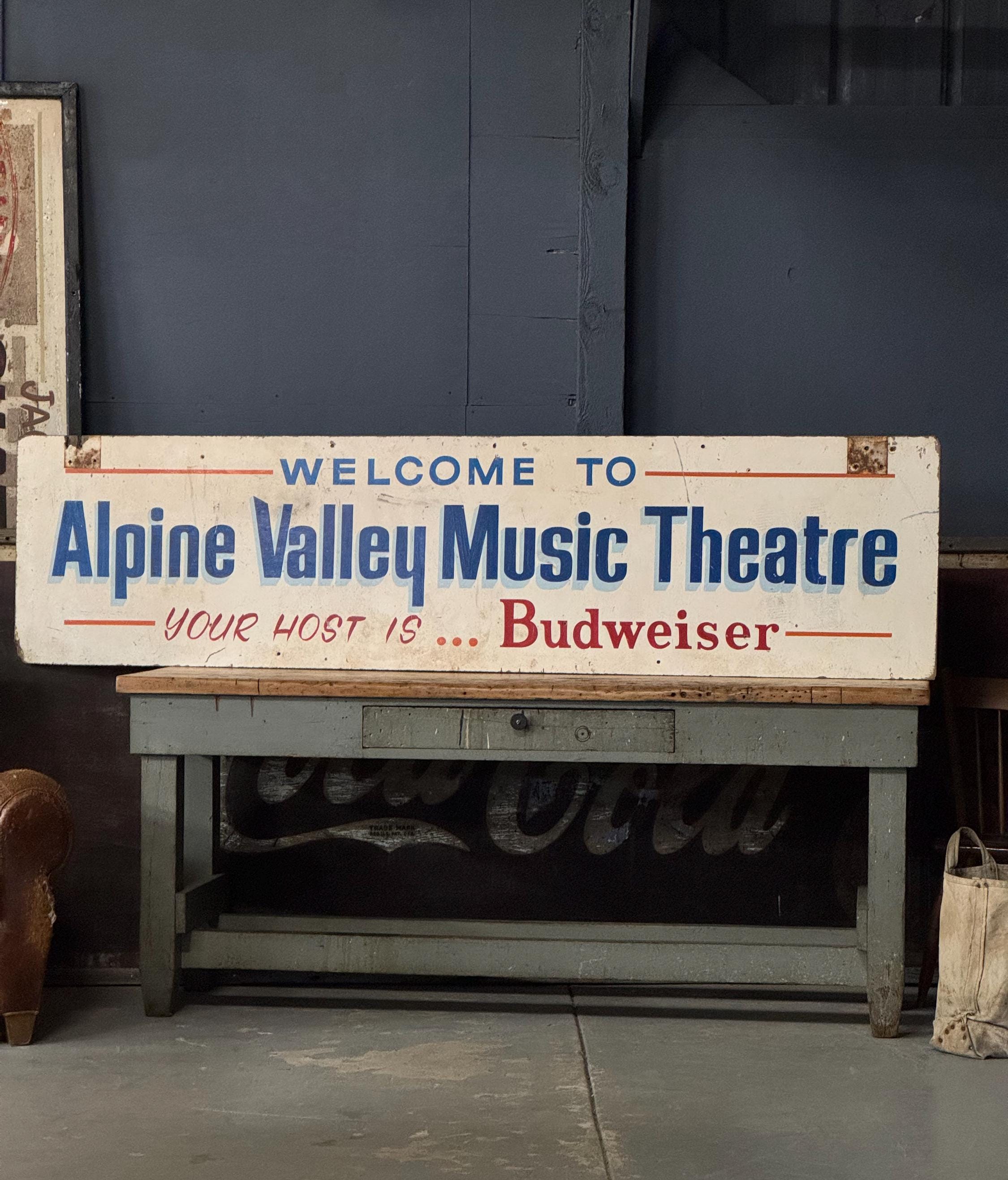 Fort Alpine Sign Vintage Alpine Valley Music Theatre Sign, Music Venue Sign, Music Deco ...