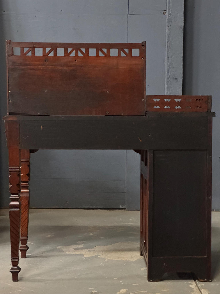 Antique Writing Desk, Antique Secretary, Small Antique Slant Top Desk Cabinet, Antique Wood Vanity, Dressing Table