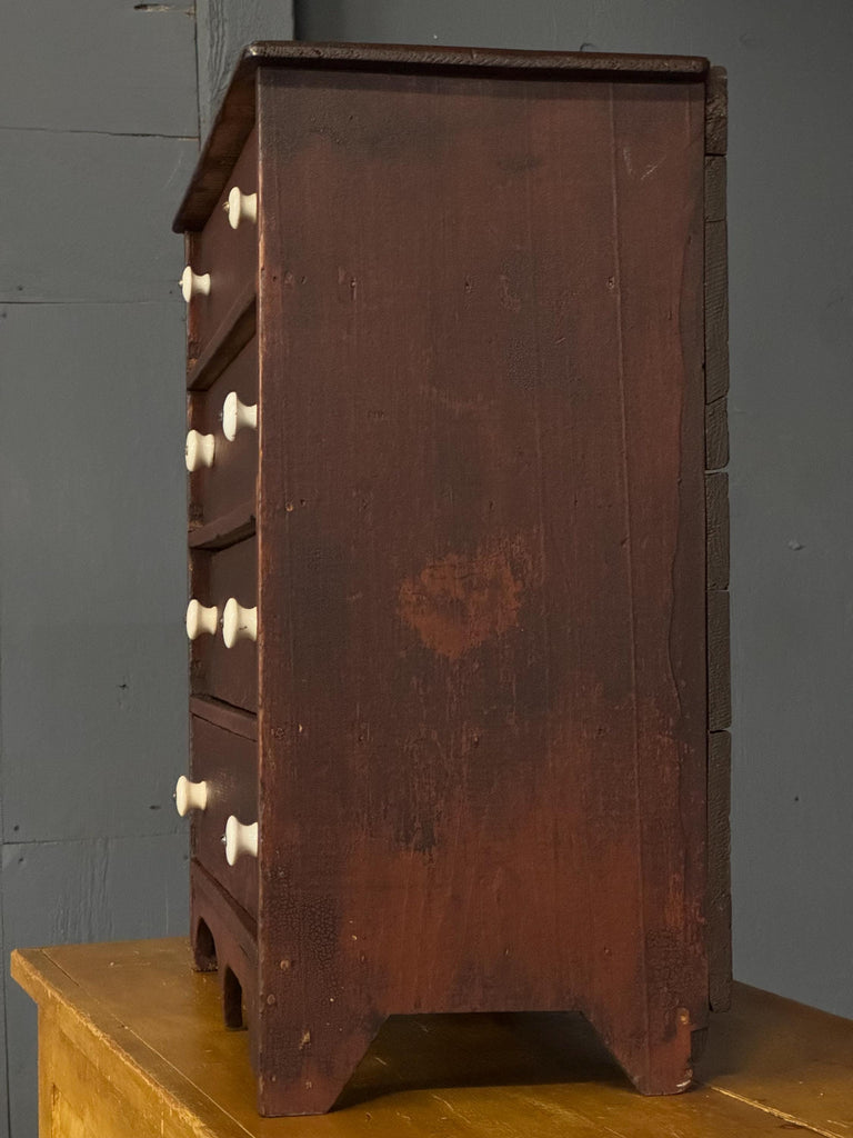 Small Antique Drawer Cabinet, Primitive Drawer Unit, Farmhouse Cabinet, Rustic Cabinet, Apothecary, Folk Art Furniture, Jewelry Cabinet
