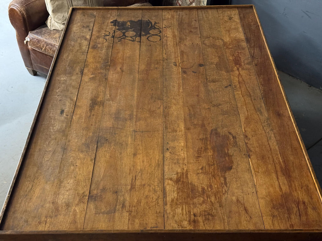 Large Antique Layout Table, Double Sided Printers Cabinet, Large Worbench Table, Apothecary Cabinet, General Store Cabinet, Kitchen Island